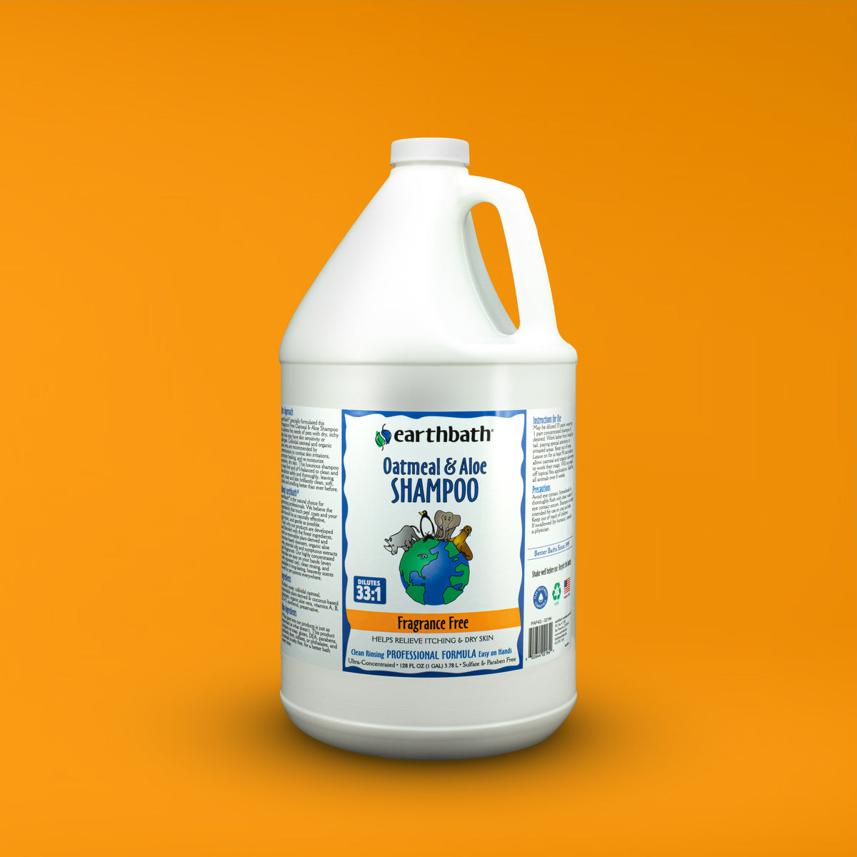 earthbath® Oatmeal & Aloe Shampoo, Fragrance Free, Helps Relieve Itchy Dry Skin, Made in USA, 128 oz