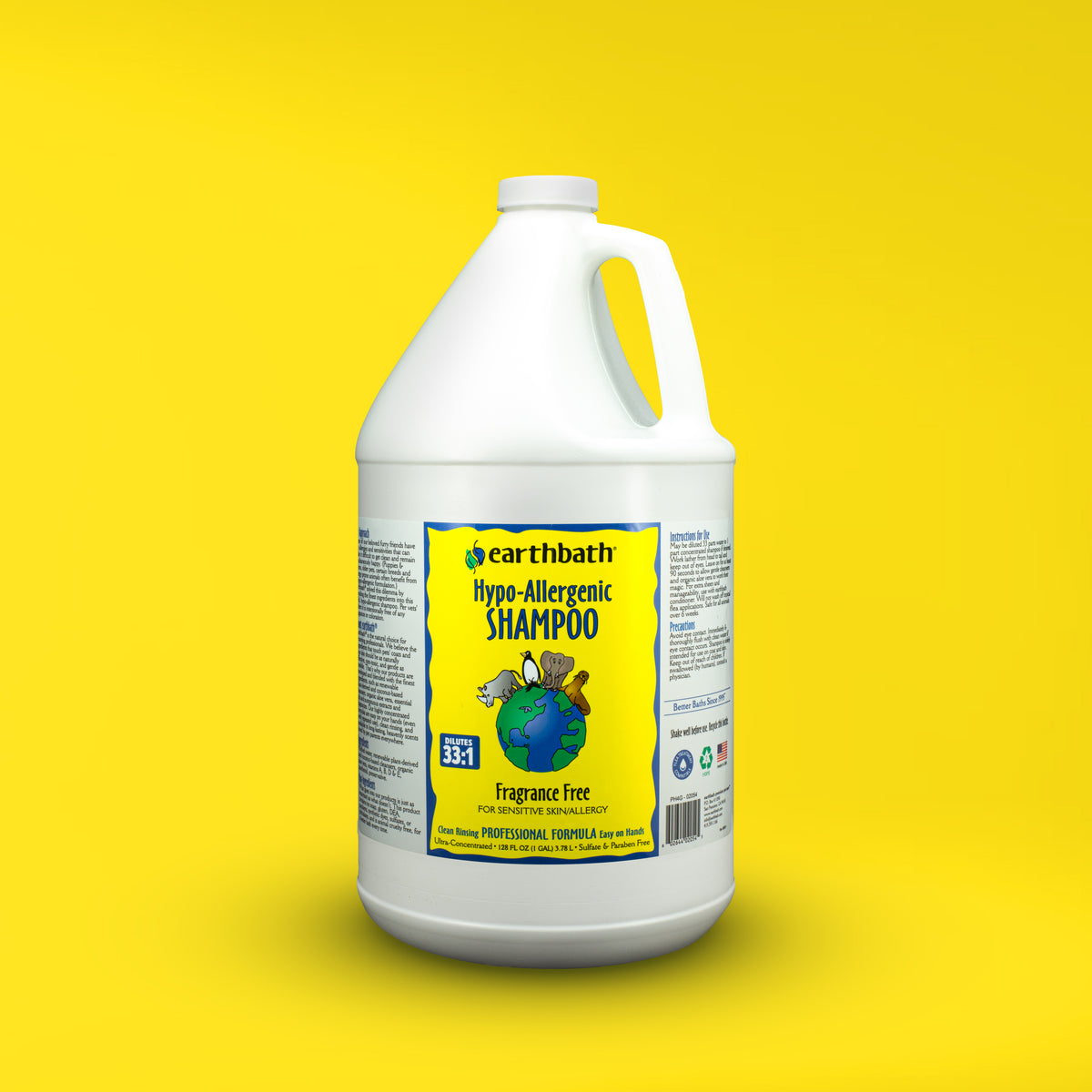 earthbath® Hypo-Allergenic Shampoo, Fragrance Free, for Sensitive Skin/Allergy, Made in USA, 128 oz