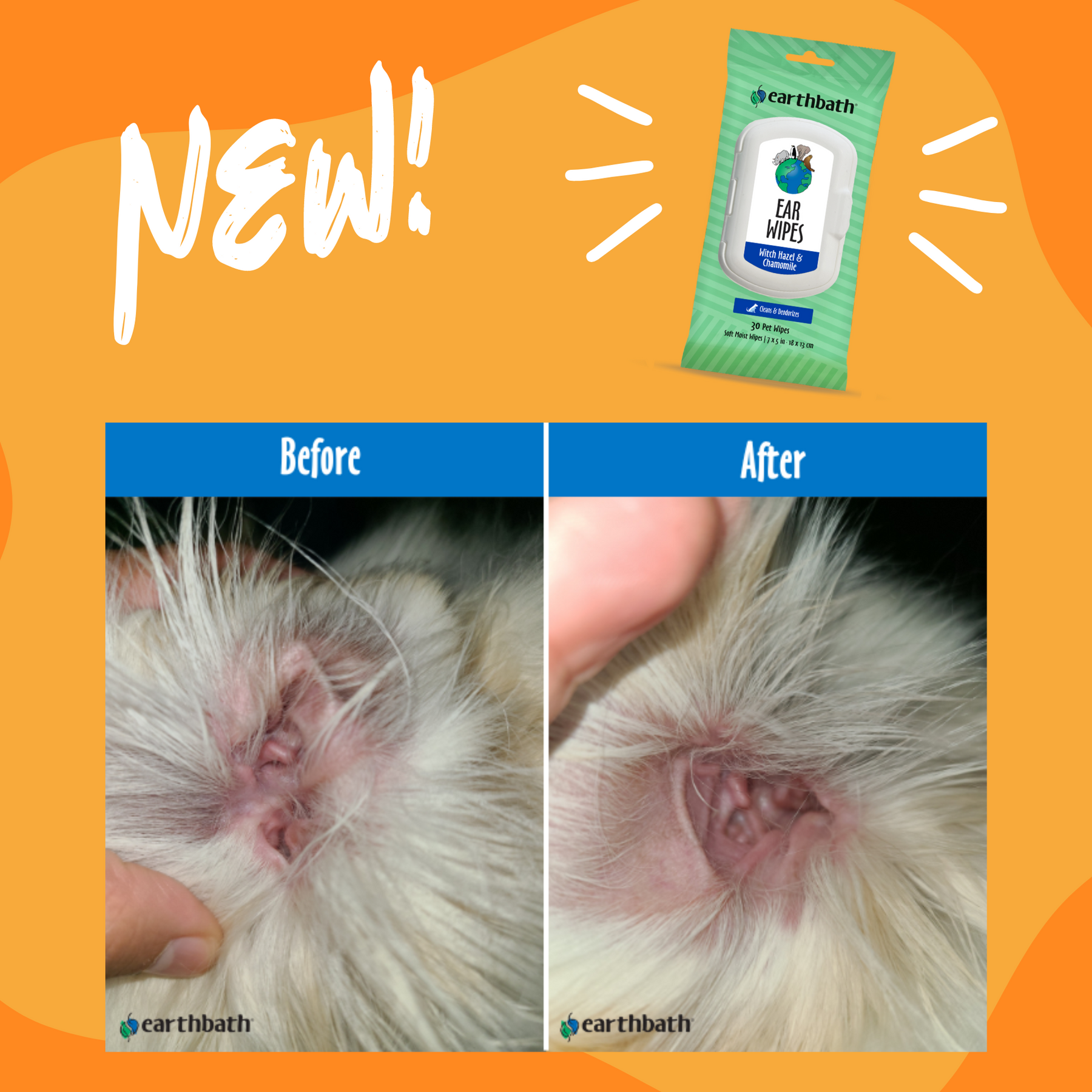 Before and after using Ear Wipes