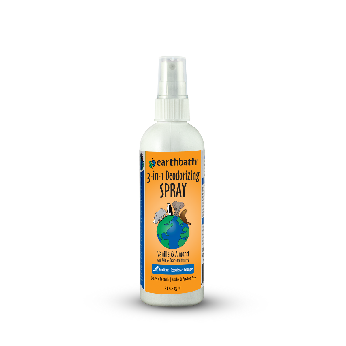 Earthbath 3-in-1 Deodorizing Spray bottle on a white background