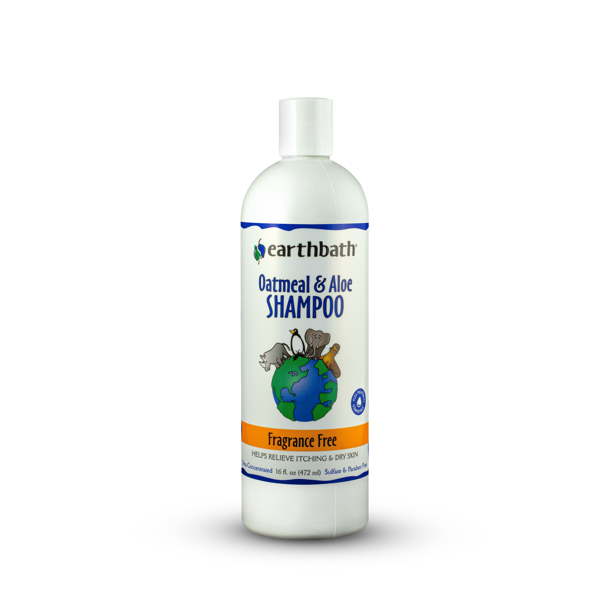 earthbath® Oatmeal & Aloe Shampoo, Fragrance Free, Helps Relieve Itchy Dry Skin, Made in USA, 16 oz