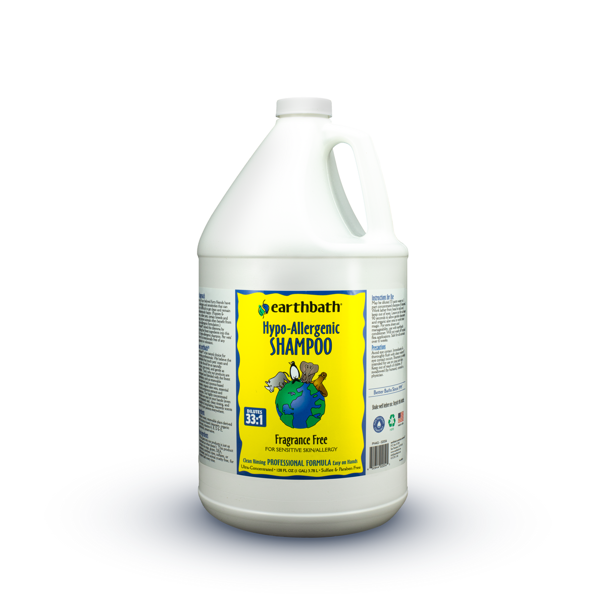 earthbath® Hypo-Allergenic Shampoo, Fragrance Free, for Sensitive Skin/Allergy, Made in USA, 128 oz