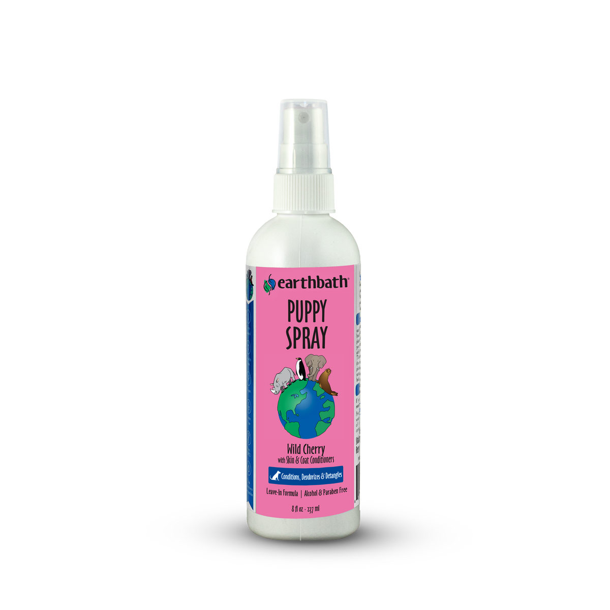 Earthbath Puppy Spray bottle with pink label on a white background