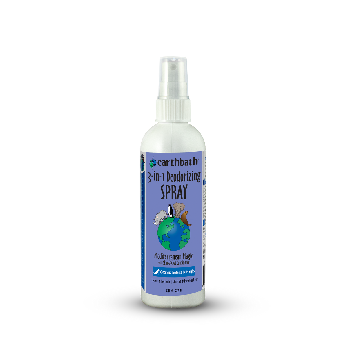 Earthbath 3-in-1 Deodorizing Spray bottle on a white background