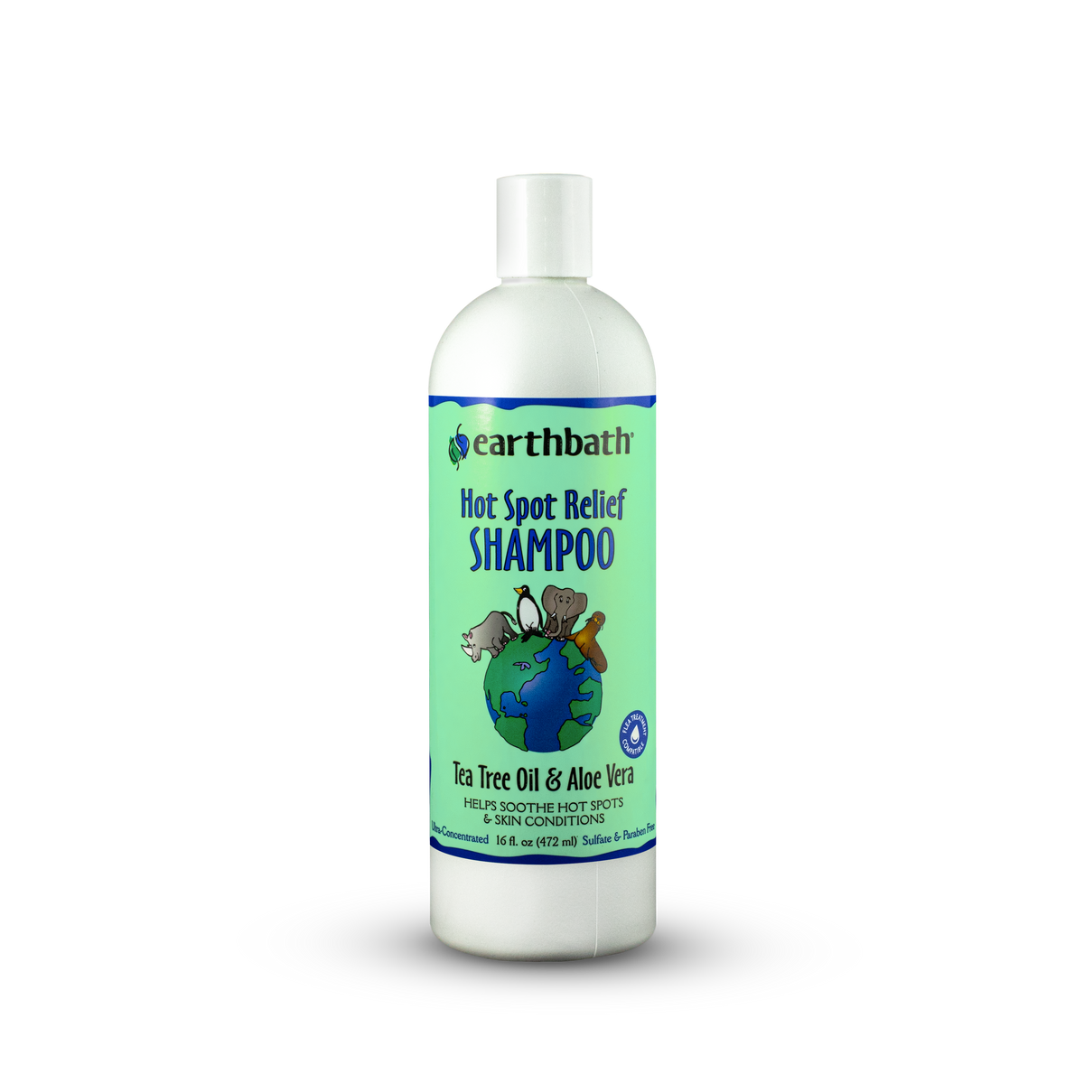 earthbath® Hot Spot Relief Shampoo, Tea Tree Oil & Aloe Vera, Helps Soothe Hot Spots & Skin Conditions, Made in USA, 16 oz