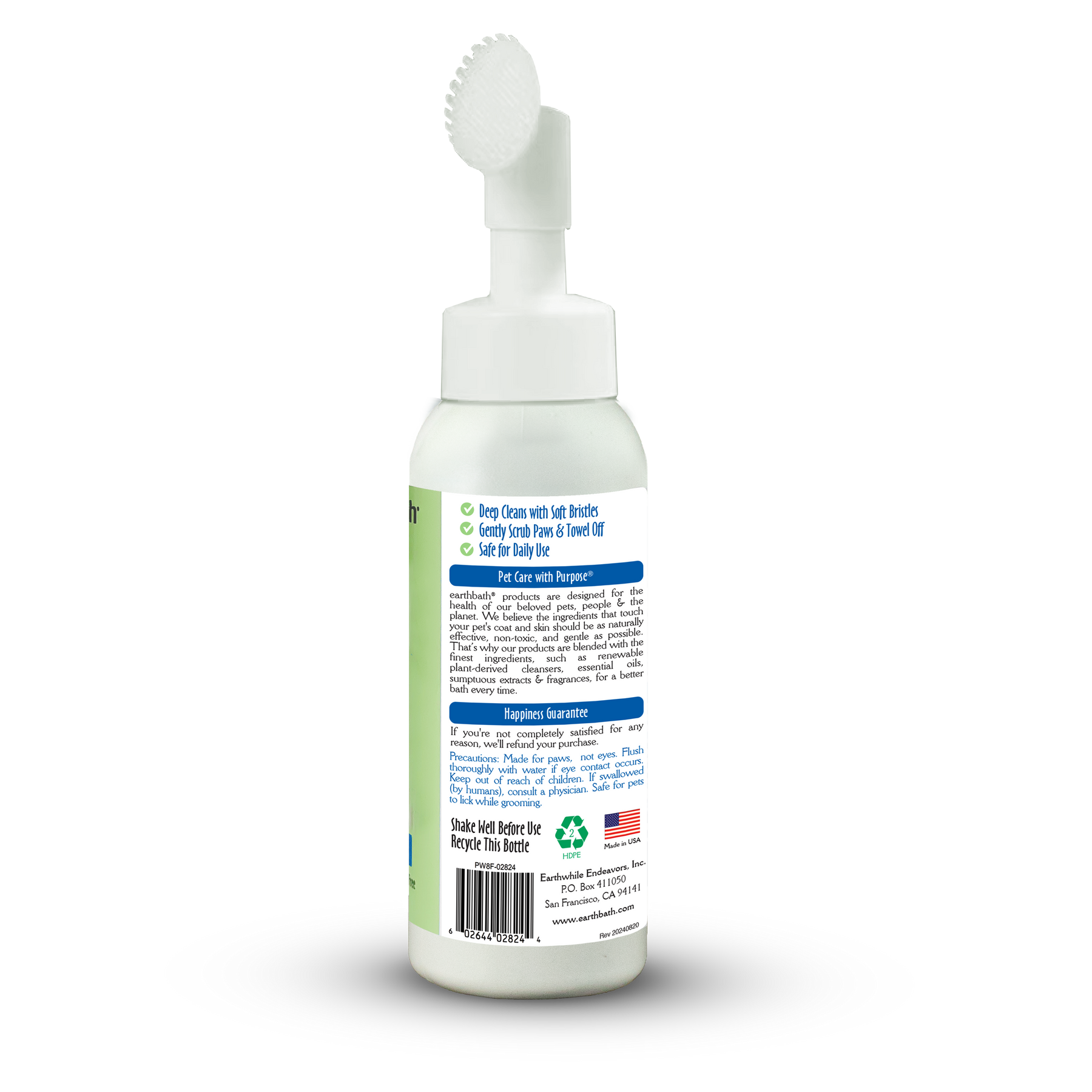 The back of the product Paw Wash from other perspective 